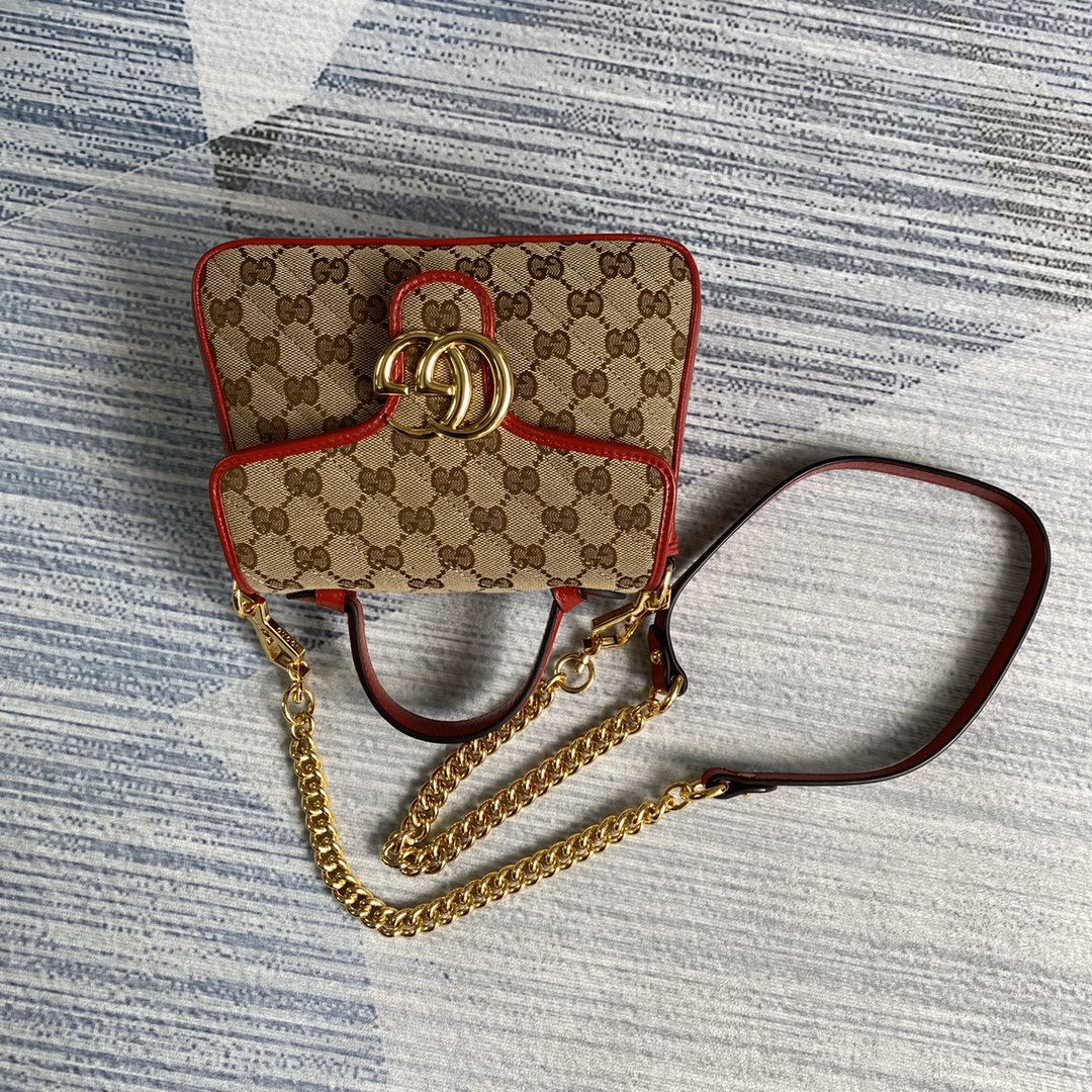 Gucci GG Marmont Mini Top Handle Bag Shoulder Bag 583571 Red